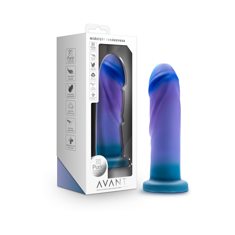 Avant Midnight Rendezvous 7.5 in. Dildo Ocean Blue