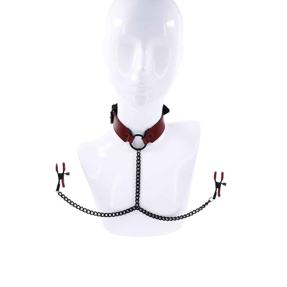 SS Saffron Collar with Nipple Clamps