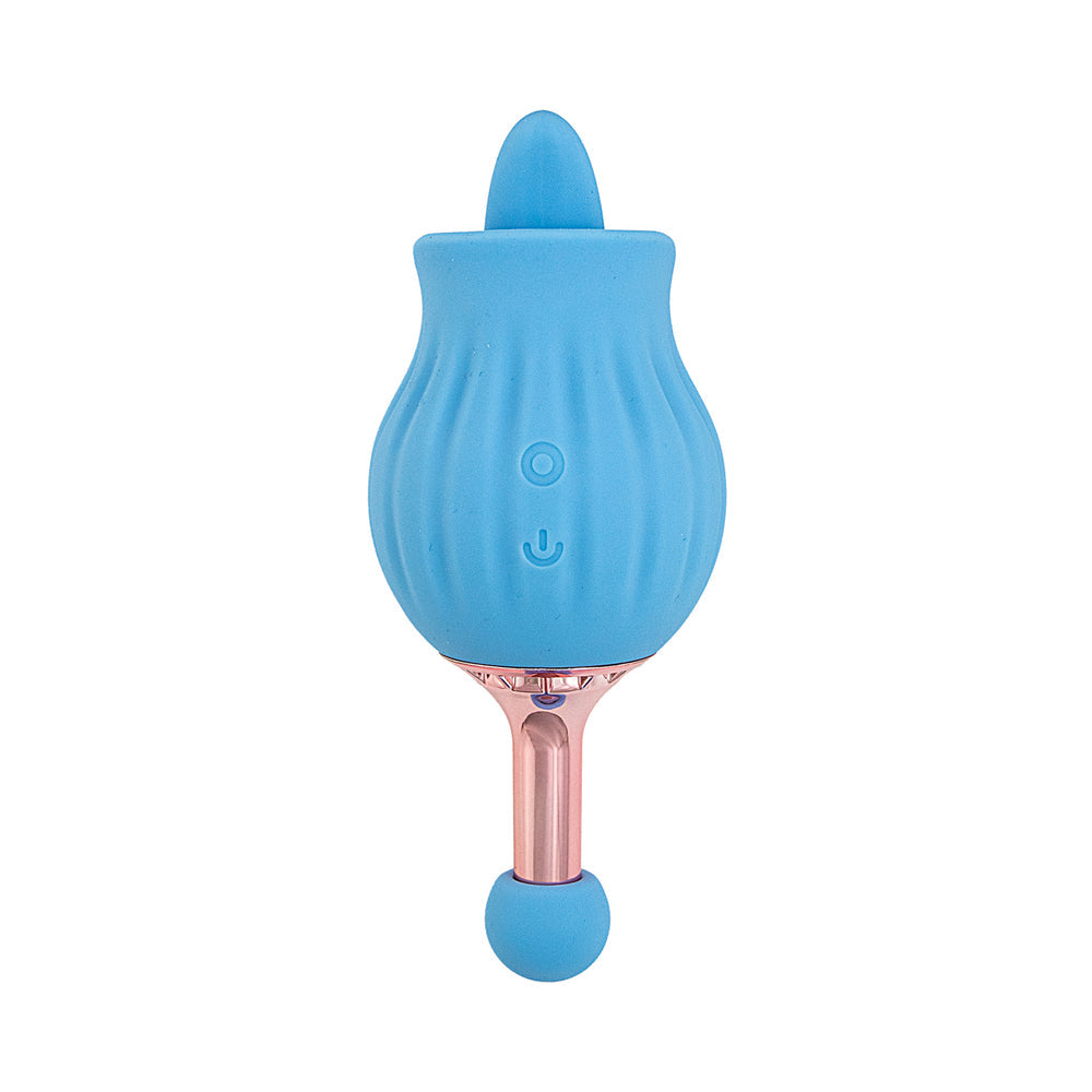 Clit-Tastic Rose Bud Dual Massager Blue