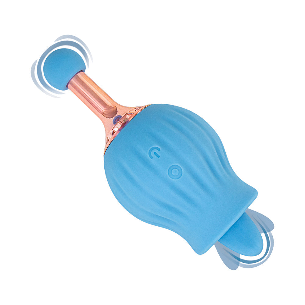 Clit-Tastic Rose Bud Dual Massager Blue