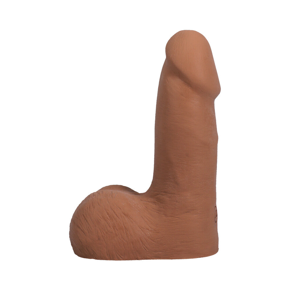 The Realistic Cock 5 in. ULTRASKYN Vac-U-Lock Dildo with Balls Caramel