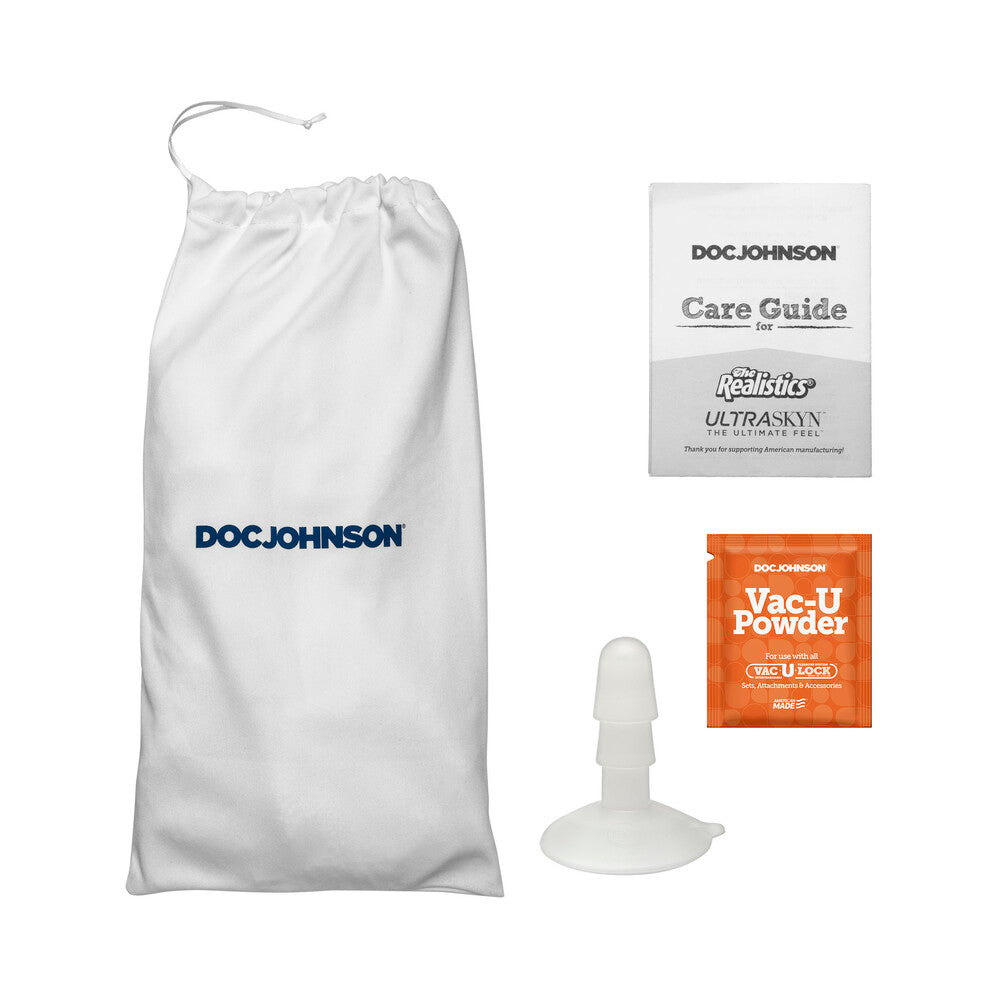 The Realistic Cock 9 in. ULTRASKYN Vac-U-Lock Dildo with Balls Caramel
