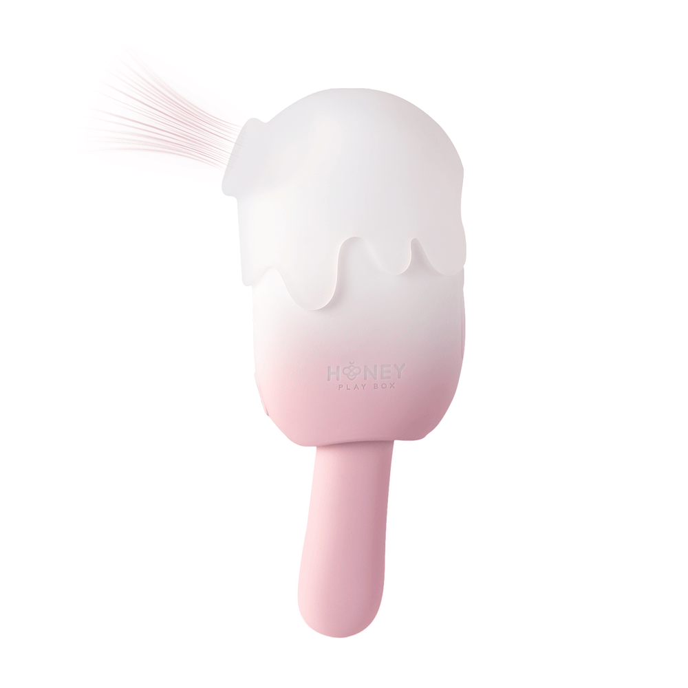 Honey Play Box Bite Me Sucking Tapping & Vibrating Cream Pop Stimulator Pink