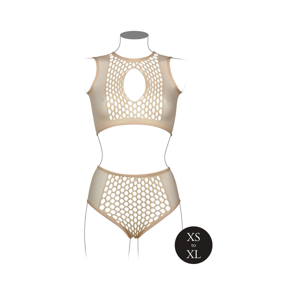 Le Desir Duo Net KeyHole Bra Set Sand OS