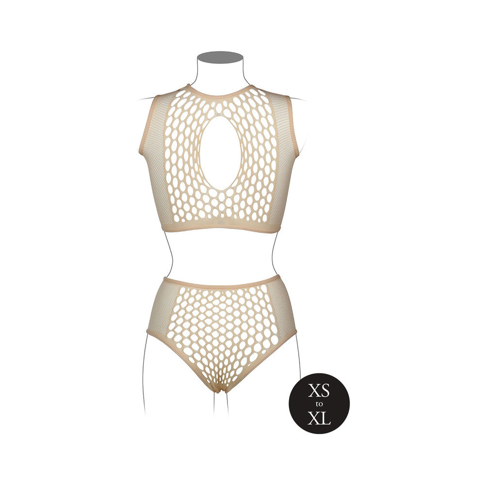 Le Desir Duo Net KeyHole Bra Set Sand OS