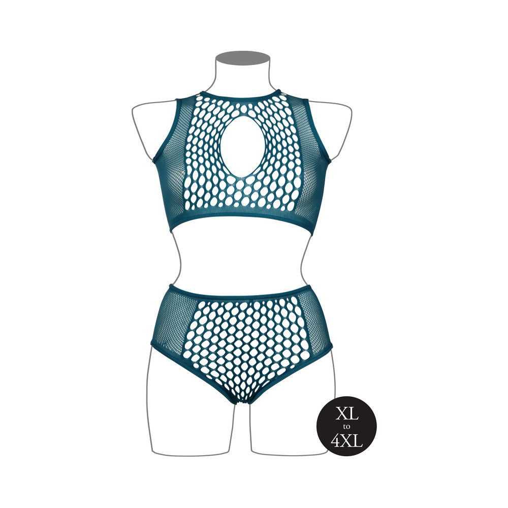 Le Desir Duo Net KeyHole Bra Set Ocean Q