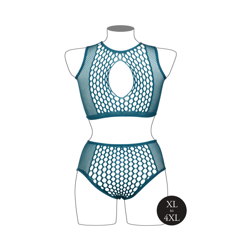 Le Desir Duo Net KeyHole Bra Set Ocean Q