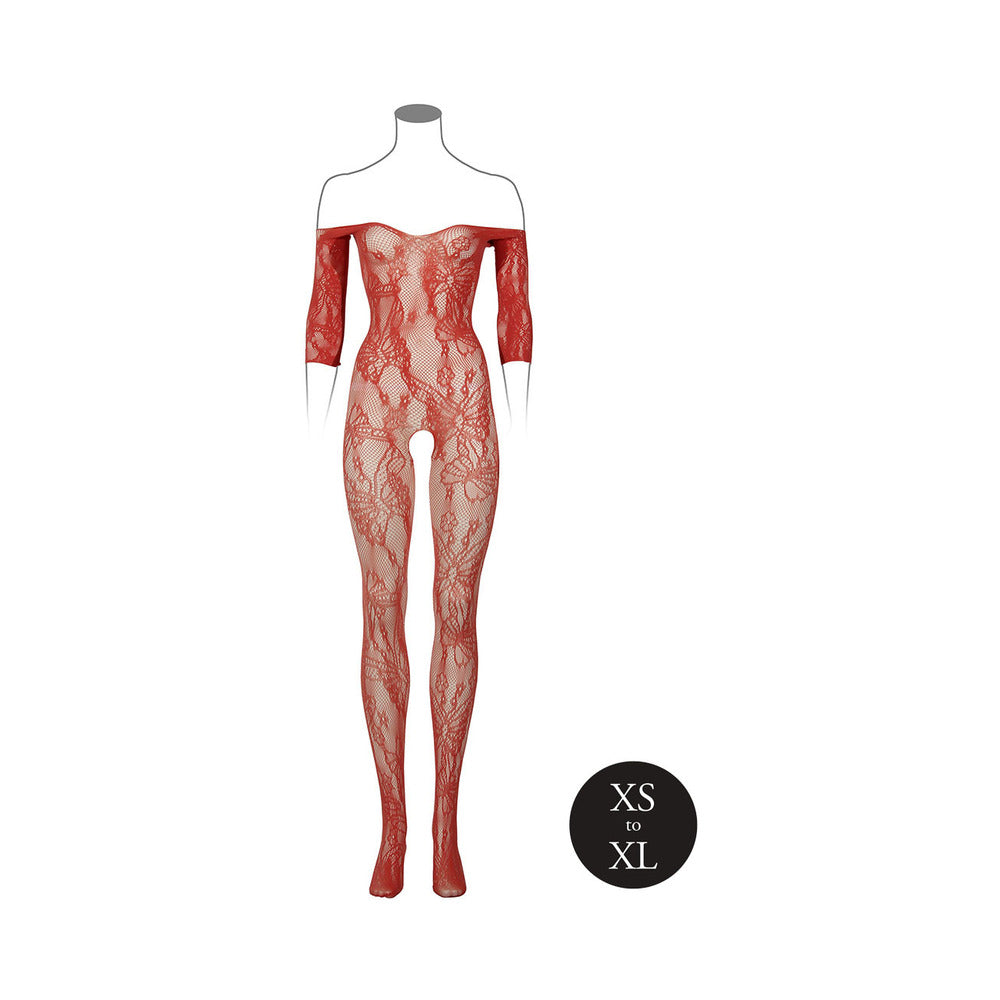 Bodystocking de manga larga con encaje Le Desir Sunset Glow O/S