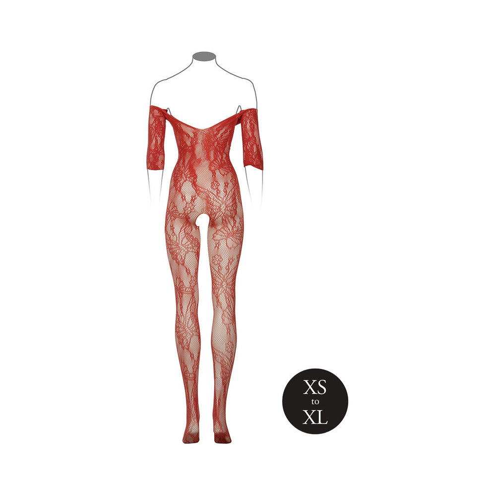 Bodystocking de manga larga con encaje Le Desir Sunset Glow O/S