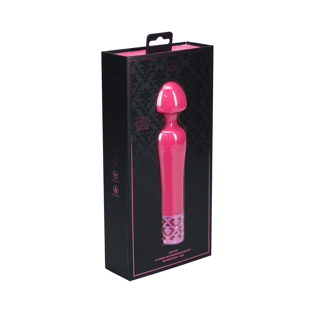 Vibrador recargable de silicona Scepter de Royal Gems, color rosa