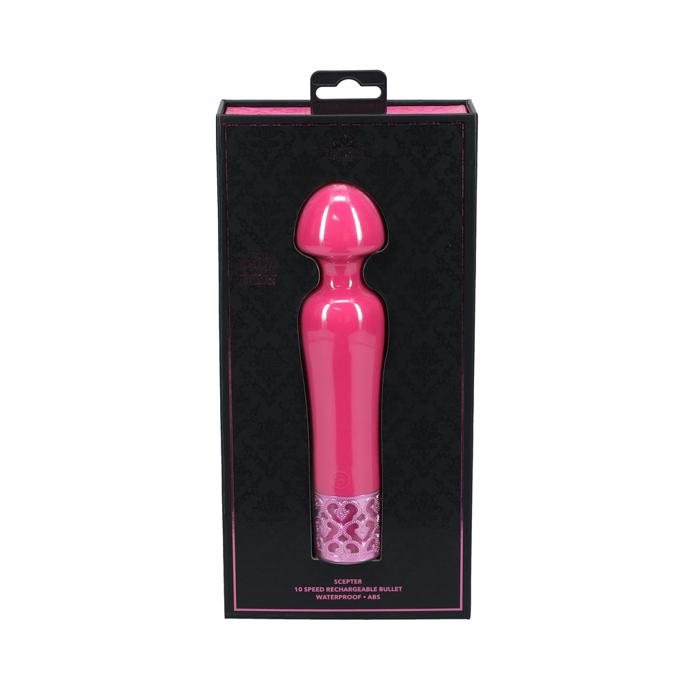 Vibrador recargable de silicona Scepter de Royal Gems, color rosa