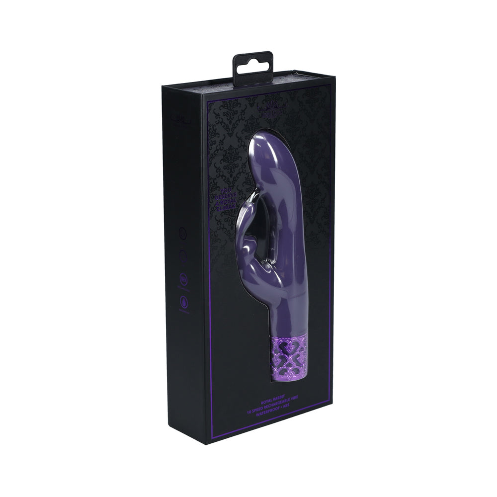 Vibrador recargable de silicona Royal Gems Royal Rabbit morado