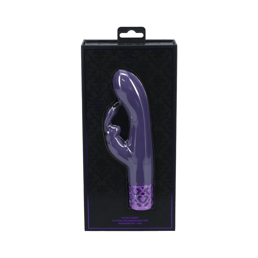 Vibrador recargable de silicona Royal Gems Royal Rabbit morado