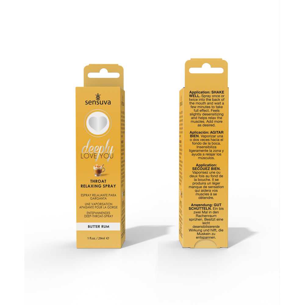 Sensuva Deeply Love You Throat Relaxing Spray Butter Rum 1 oz.