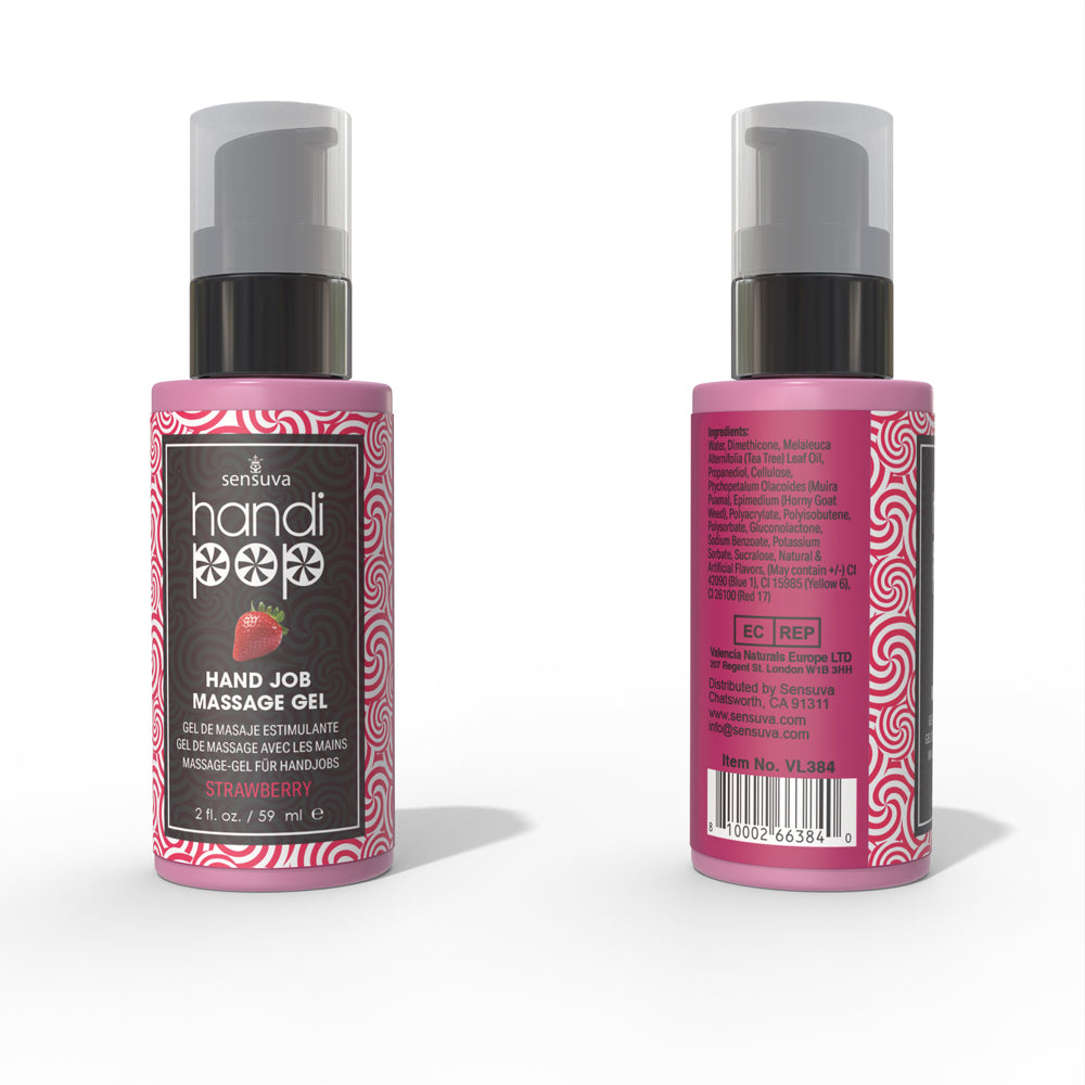 Sensuva HandiPop Edible Hand Job Massage Gel Strawberry 2 oz.