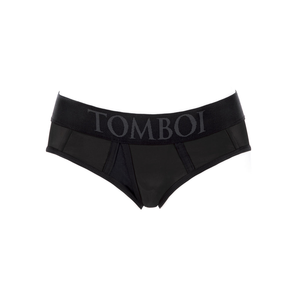 SpareParts Tomboi Cover Brief Style Underwear Harness Nylon Black/Black S
