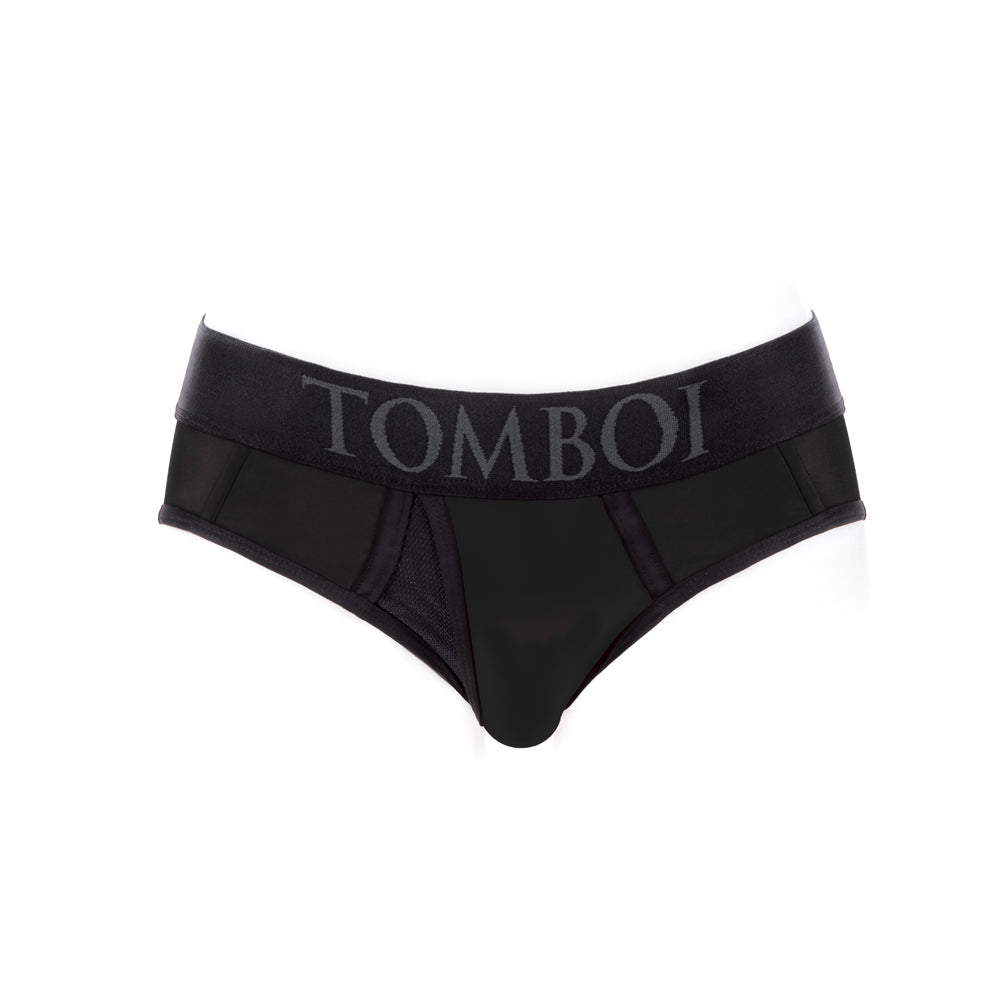 SpareParts Tomboi Cover Brief Style Underwear Harness Nylon Black/Black S