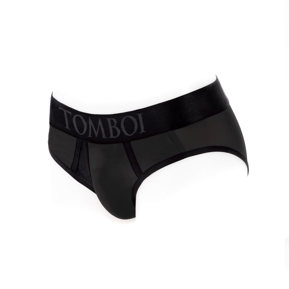 SpareParts Tomboi Cover Brief Style Underwear Harness Nylon Black/Black M
