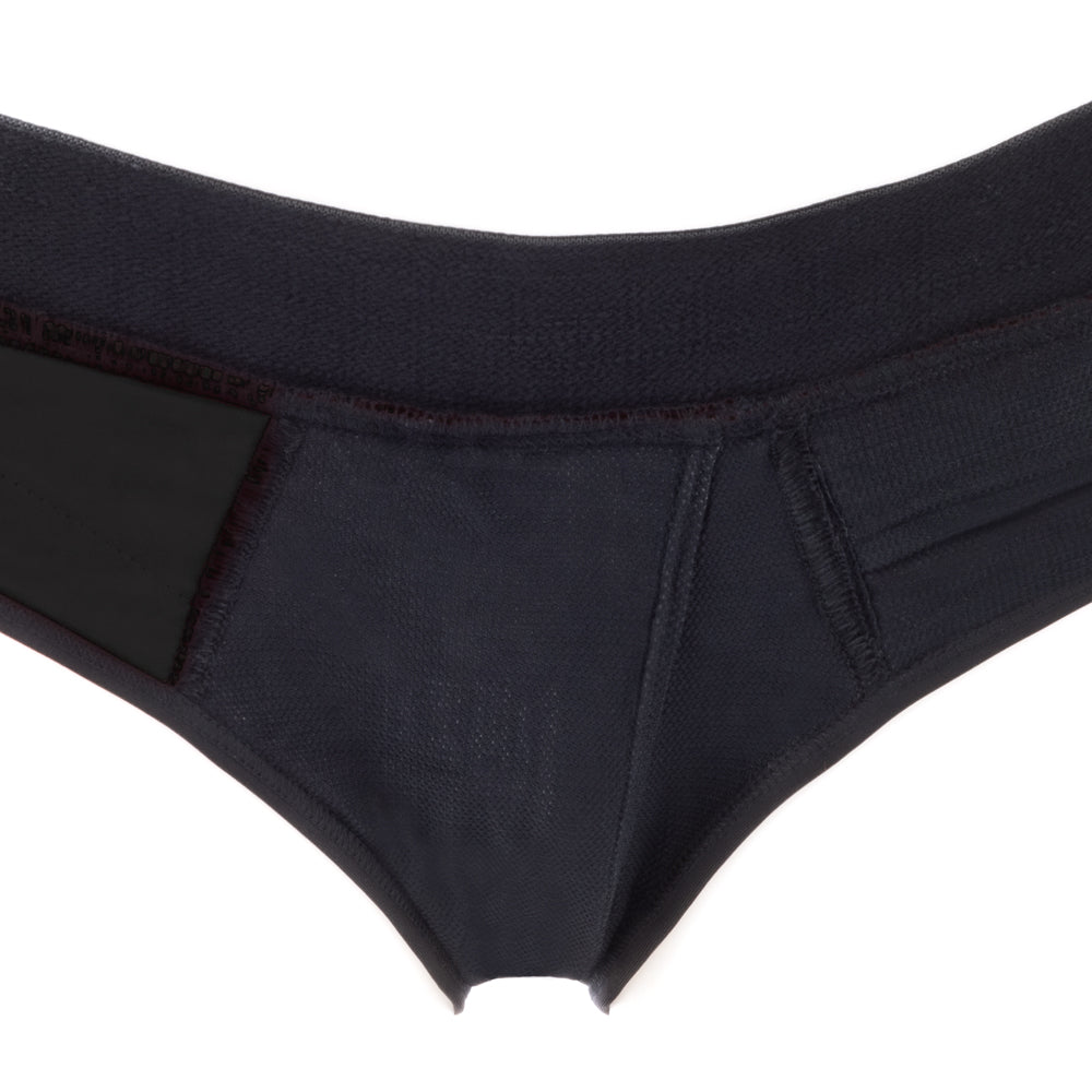 SpareParts Tomboi Cover Brief Style Underwear Harness Nylon Black/Black 3XL
