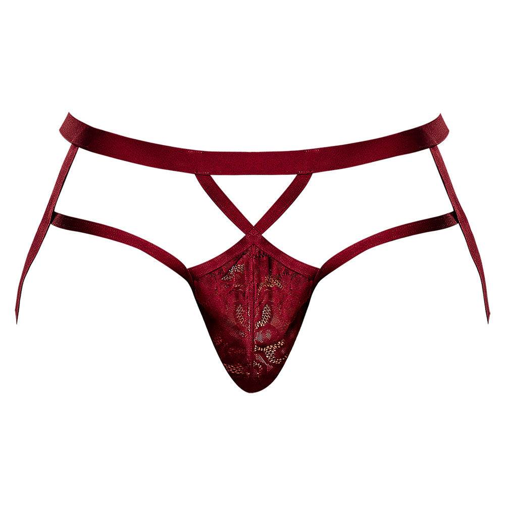 MP Lucifer Strappy Jock Burgundy S/M