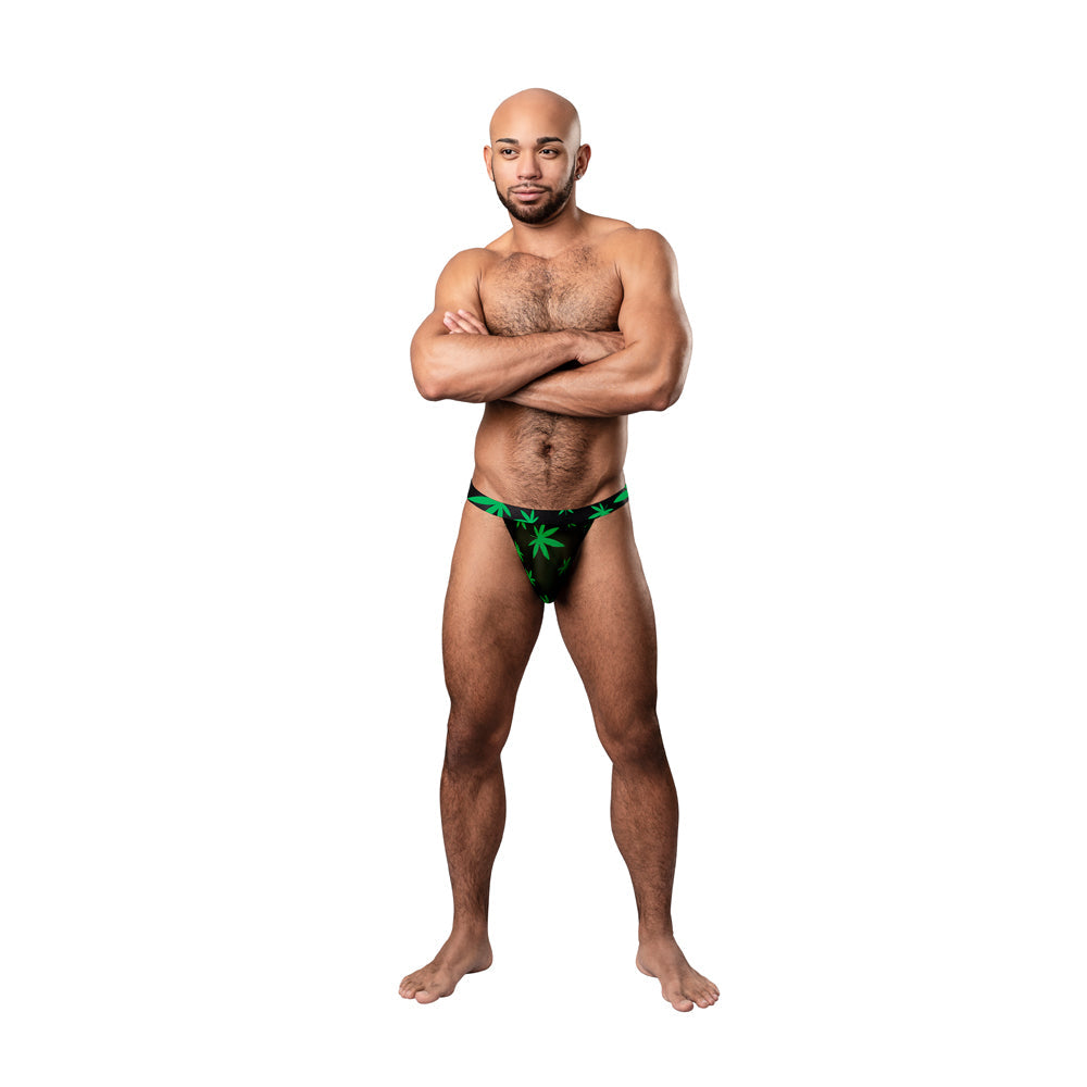 Male Power Hazy Dayz Micro Thong Pot Leaf L/XL