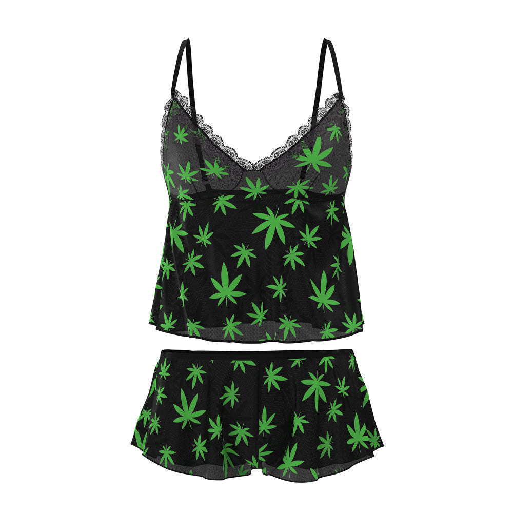 MS Hazy Dayz Cami Short Set PotLeaf LXL