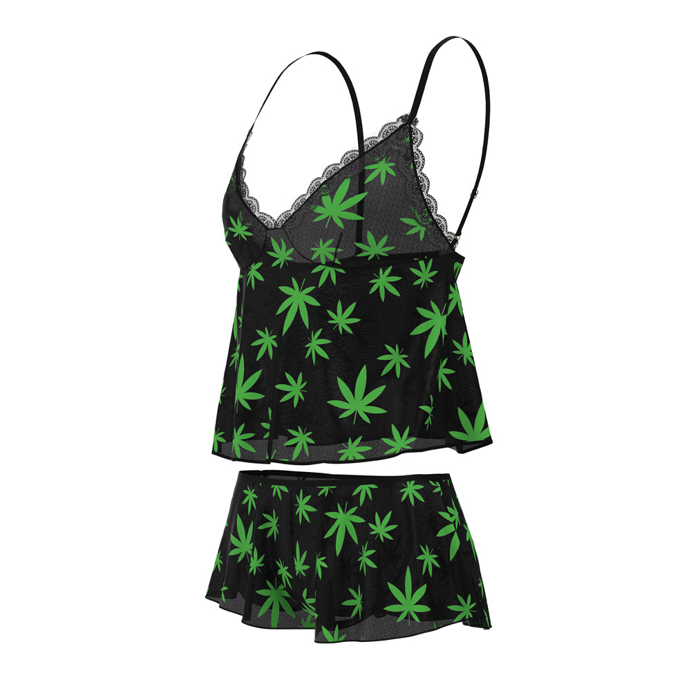 MS Hazy Dayz Cami Short Set PotLeaf LXL