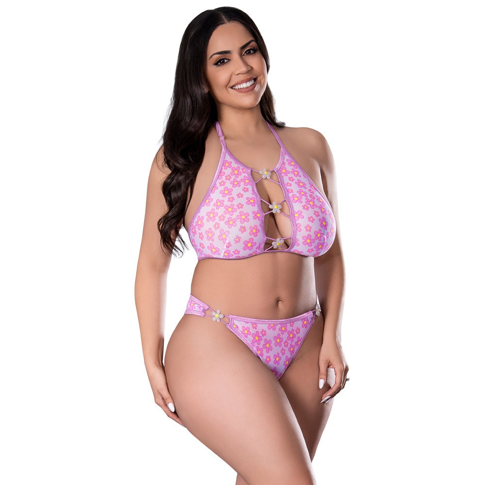 MS Daisy Halter Bralette & Panty Set Q