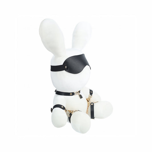 Shots Rabbit Bondage Velvet Large White