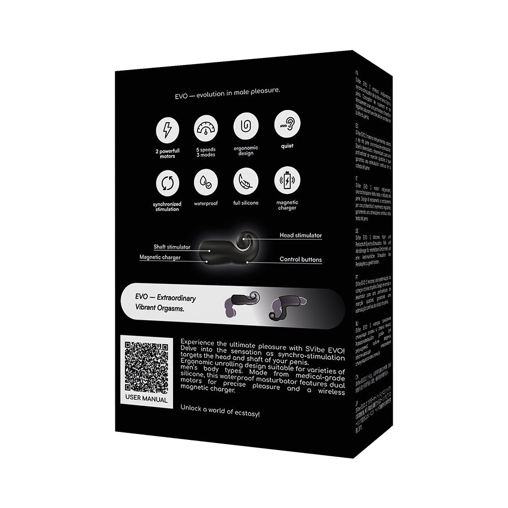 Snail Vibe SVibe Evo Rechargeable Masturbator Black