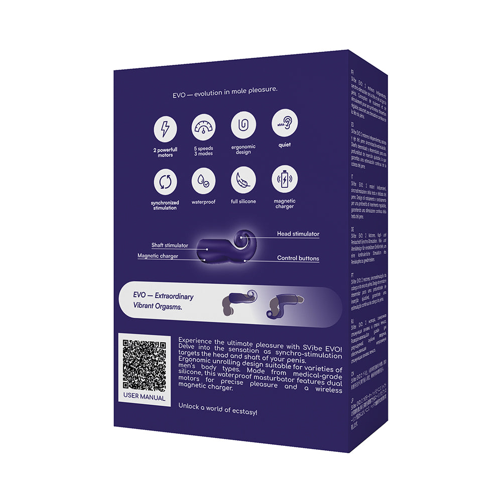 Snail Vibe SVibe Evo Rechargeable Masturbator Navy