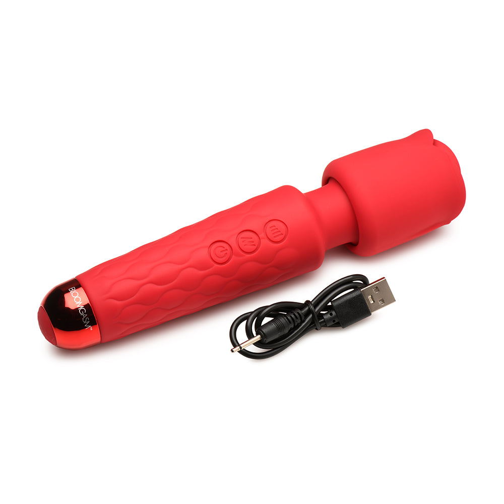 Bloomgasm Pleasure Rose 10X Silicone Wand with Rose Attachment