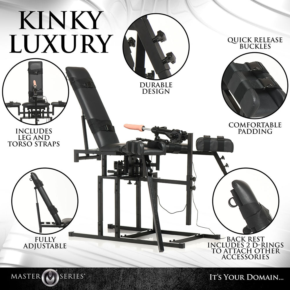 Master Series Leg Spreader Obedience Chair with Sex Machine