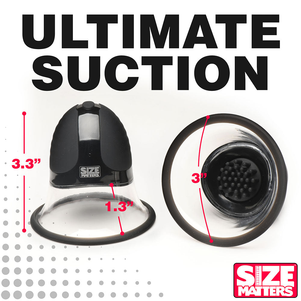 Size Matters 10X Rotating Silicone Nipple Suckers with 4 Attachments Black