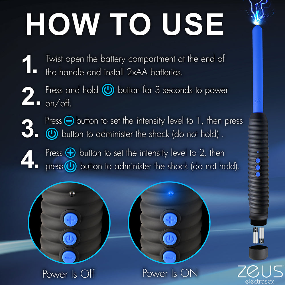 Varita de electrochoque Zeus Electrosex Shock Rod E-Stim Zapping Wand