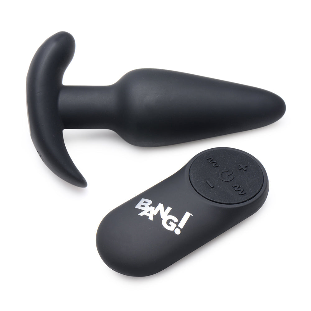 BANG! 21X Vibrating Sili Butt Plug RC Bk