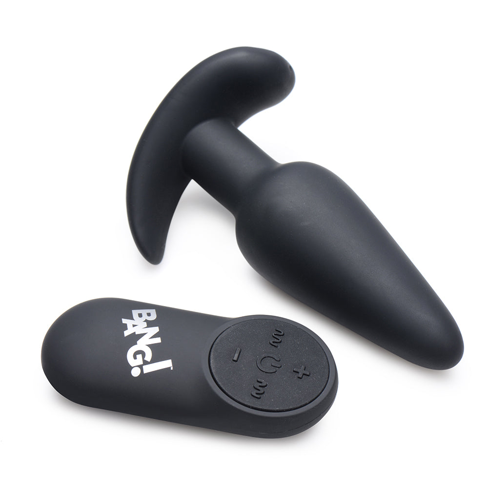 BANG! 21X Vibrating Sili Butt Plug RC Bk