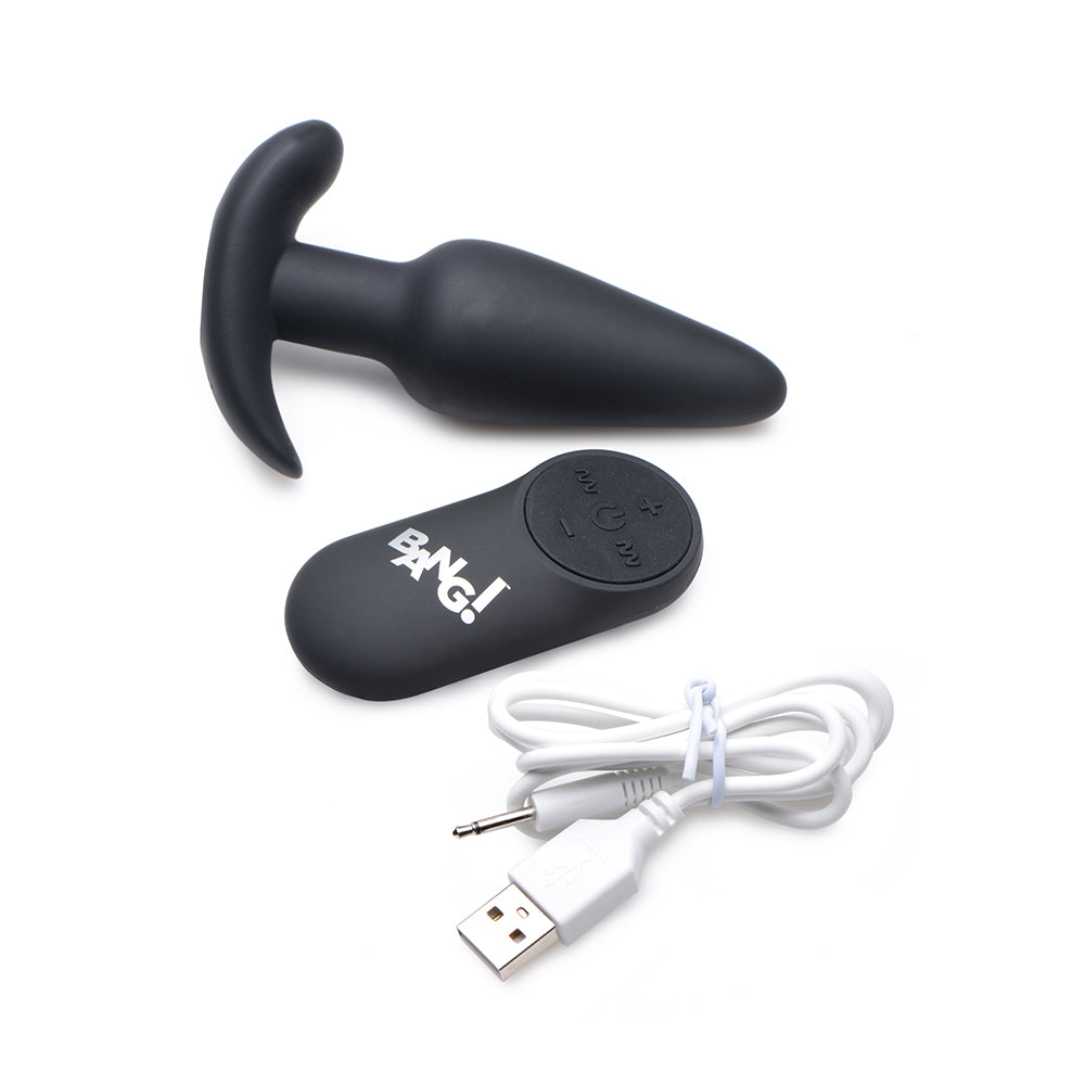 BANG! 21X Vibrating Sili Butt Plug RC Bk