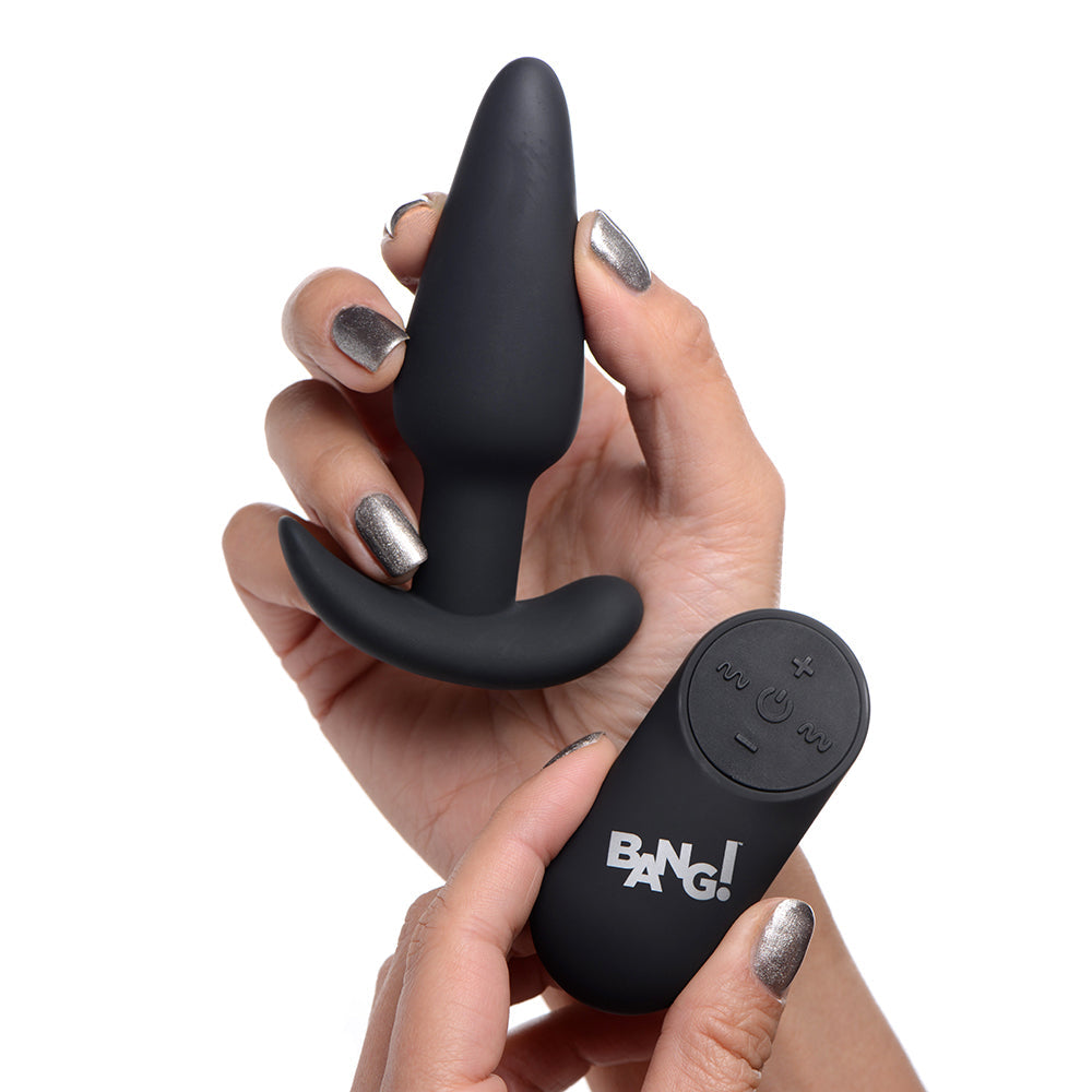 BANG! 21X Vibrating Sili Butt Plug RC Bk