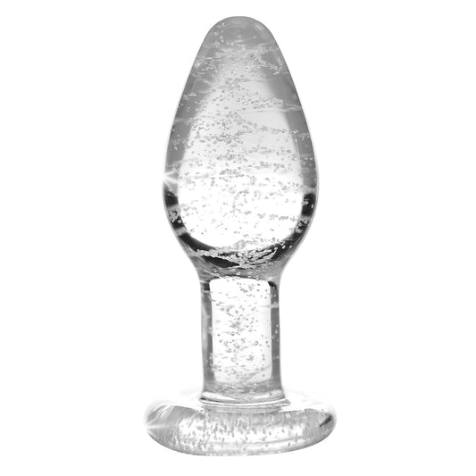 Booty Sparks GITD Glass Anal Plug Small