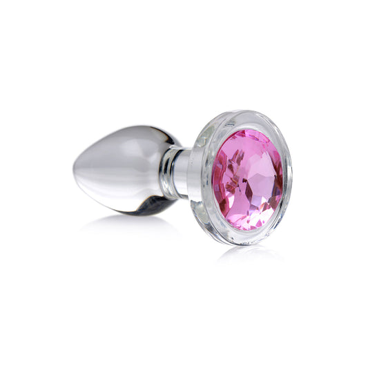 Booty Sparks Pink Gem Glass Anal Plug S