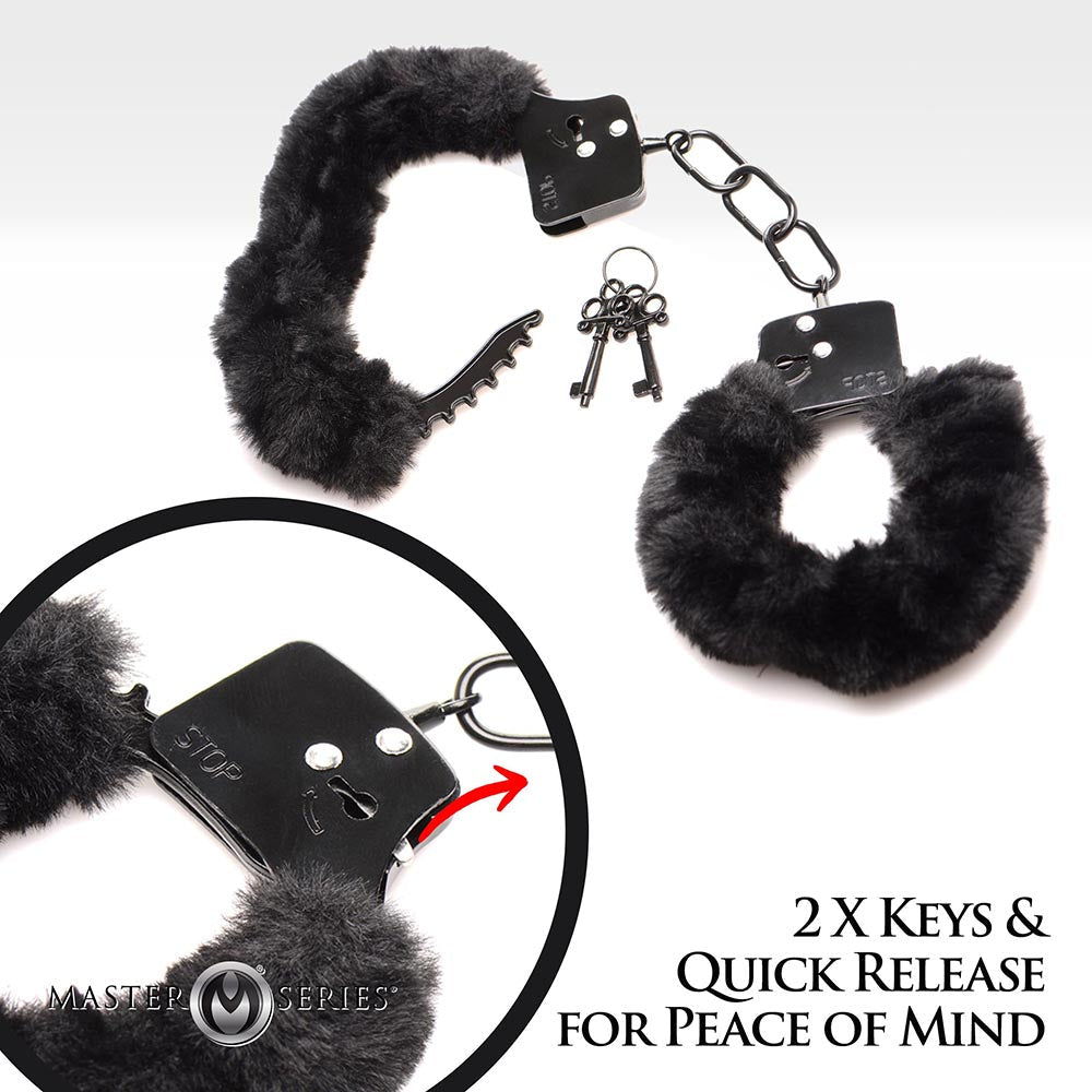 Master Series Cuffed in Fur Handcuff Blk