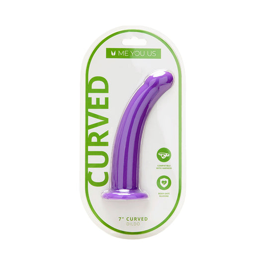 Me You Us 7 in. Curved Silicone Dildo Purple