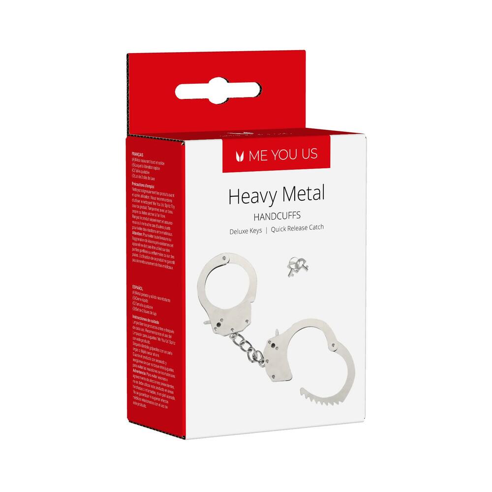 Me You Us Heavy Metal Handcuffs Silver