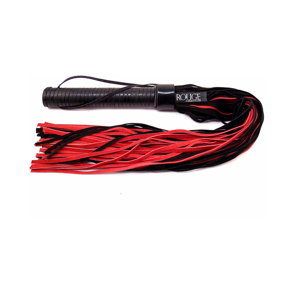 Rouge Suede Flogger with Leather Handle Black/Red