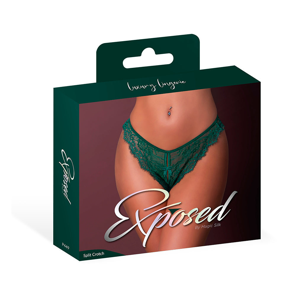 Magic Silk Evermore Split Crotch Panty Emerald S/M