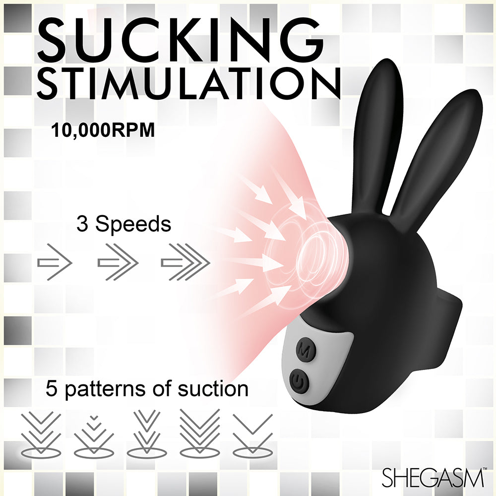 Shegasm Sucky Bunny Clit Stimulator Blac