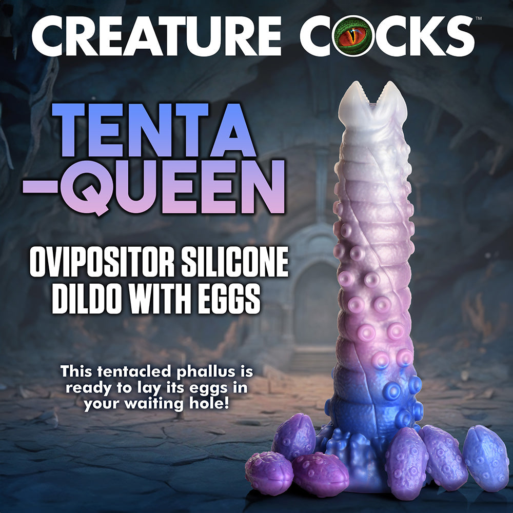 Consolador de silicona con huevos Tenta-Queen Ovipositor de Creature Cocks