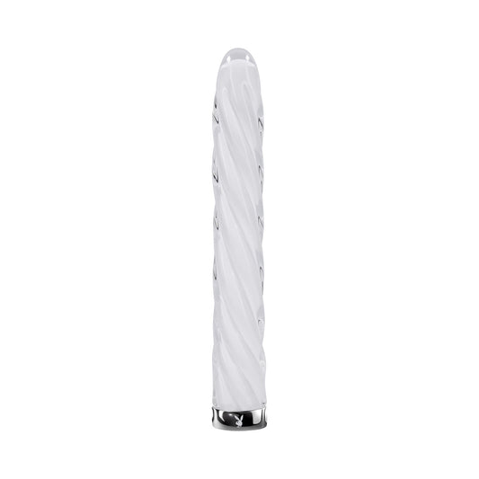 Vibrador de cristal recargable In A Twist de Playboy, color blanco