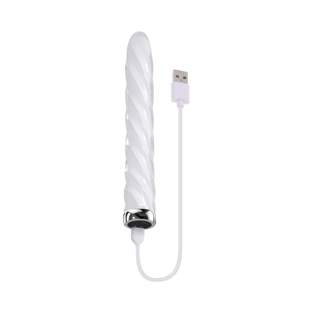 PB In A Twist Rechargeable Glass Vibe Wh